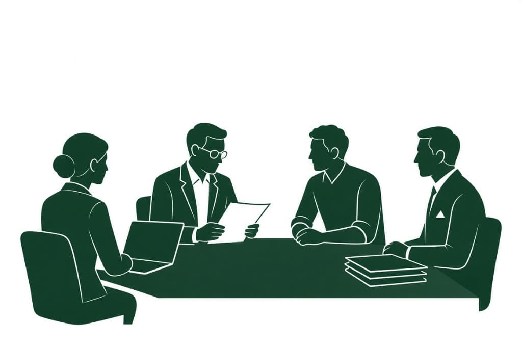 Professionisti attorno a un tavolo: commercialista, curatore, gestore OCC e advisor