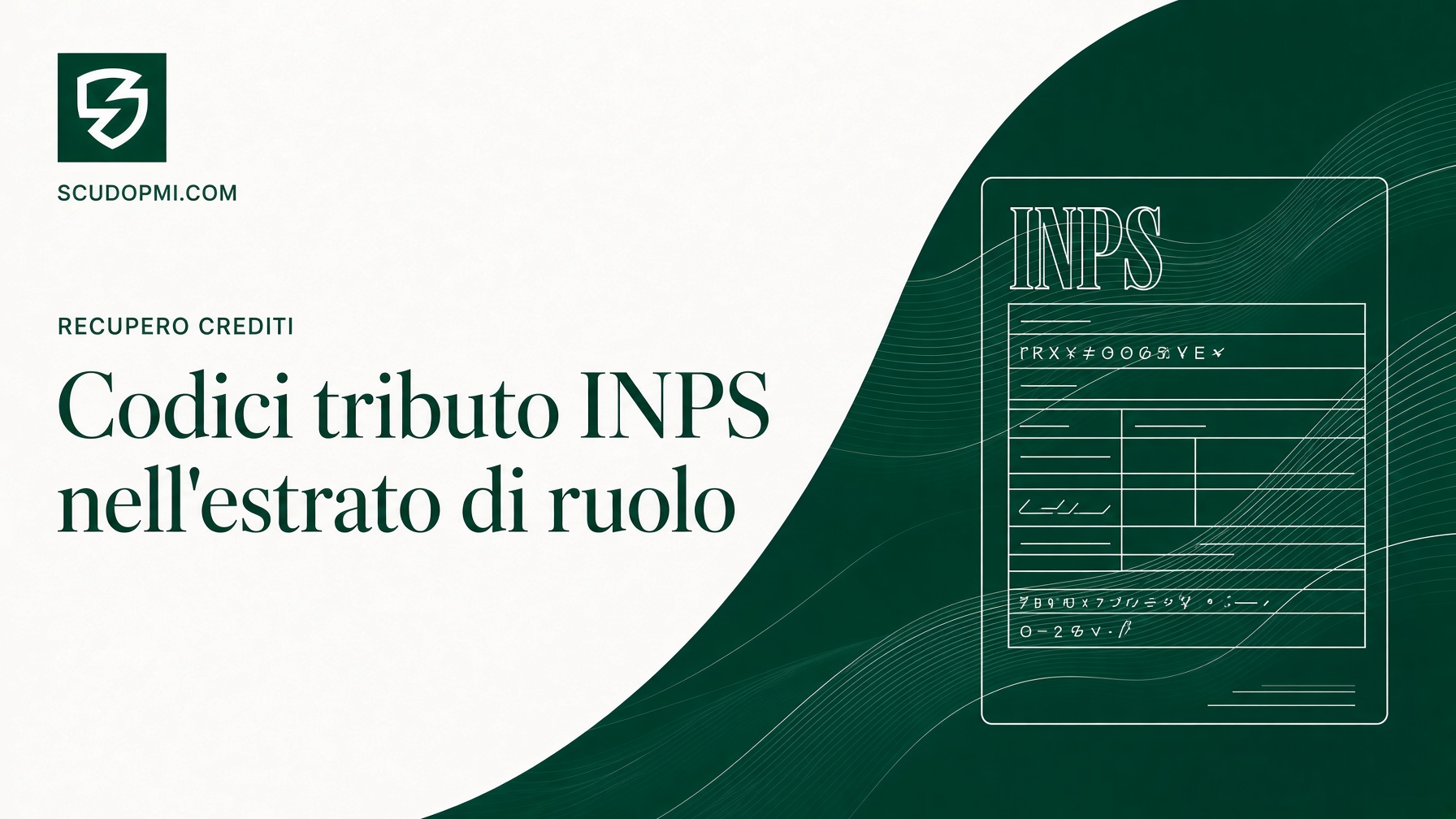 Codici tributo INPS nell'estratto di ruolo: come leggerli e classificarli